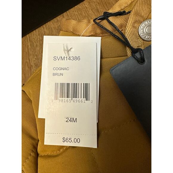 NWT 7 For All Mankind Kids Quilted Snap Front Jacket Cognac Sz 24 Months - Picture 3 of 7